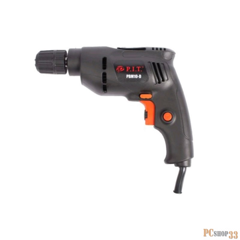 Дрель, Шуруповерт P.I.T Дрель электр. PBM10-D СТАНДАРТ (500Вт, БЗП,реверс, регул скорости, 0-3000об/мин.) . PBM10-D