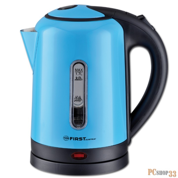 Чайник Чайник FIRST FA-5409-3-BU, стальной окраш.корпус, 1.7 л, 2200 Вт, окно, синий