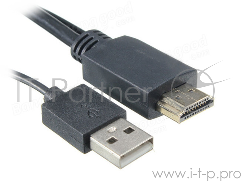 Переходник ORIENT Кабель-адаптер HDMI M C700 - VGA 15M + Audio jack 3.5мм (штекер), с кабелем дополнительного питания от USB порта, длина 1 метр, черный