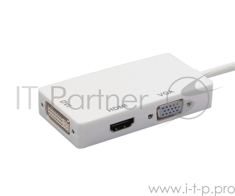 Переходник ORIENT Кабель-адаптер DisplayPort M C309W - HDMI/ DVI-I/ VGA, длина 0.2 метра, белый (30742)