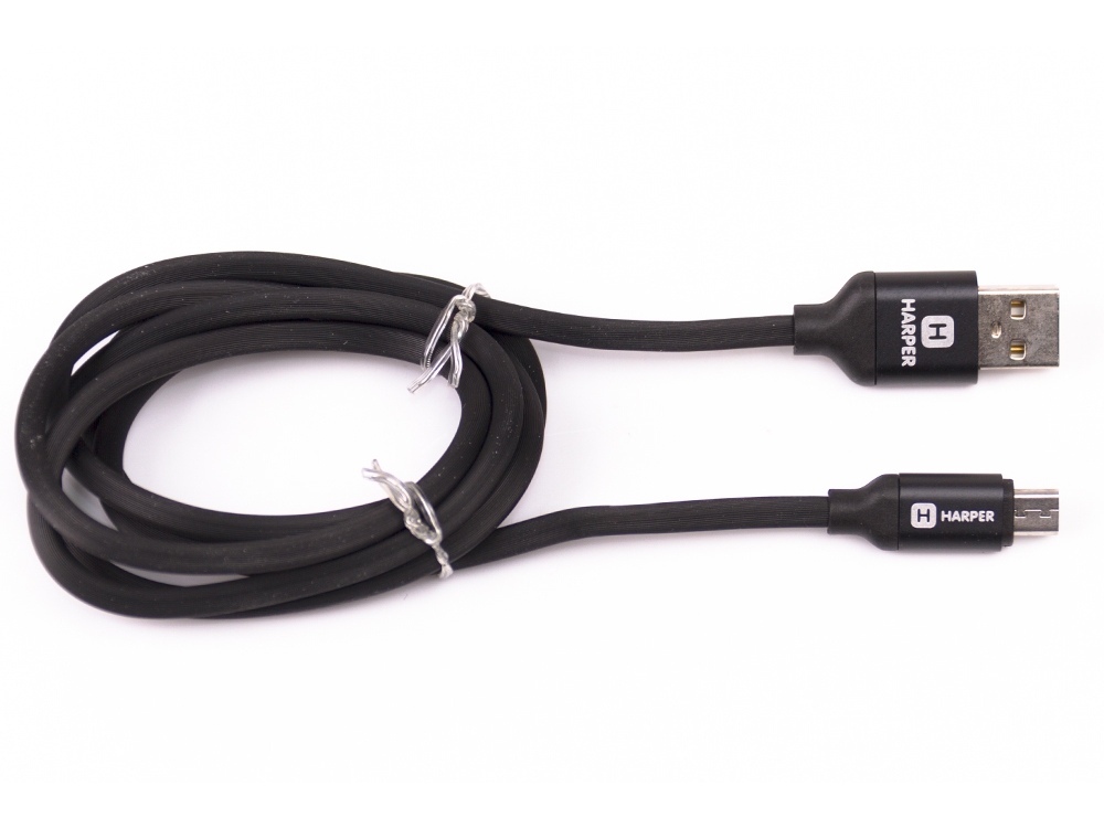 Кабель Harper Силиконовый Кабель для зарядки и синхронизации USB - microUSB, SCH-330 black (1м, способны заряжать устройства до 2х ампер)