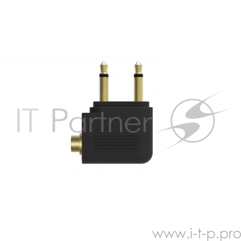 Переходник ORIENT Аудио адаптер для наушников в самолет C774 jack 3.5 mm (3-pole) -2 x jack 3.5 mm (2-pole), черный