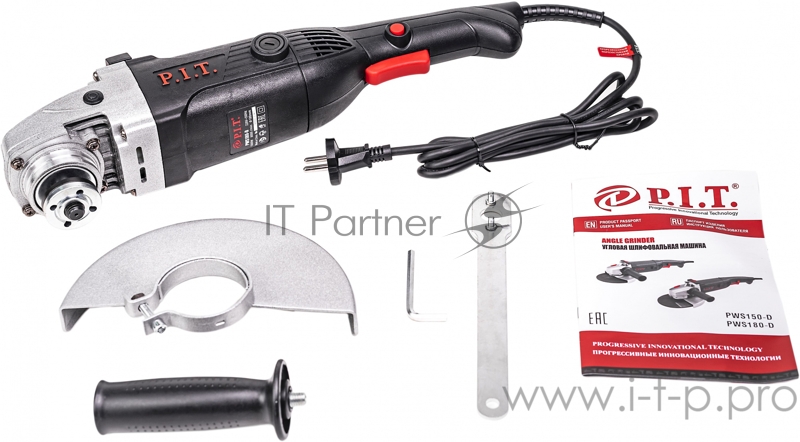 Шлифовальная машина P.I.T Шлифмашина угловая PWS180-D СТАНДАРТ (180мм, 1600Вт, 8000об.мин.) . PWS180-D