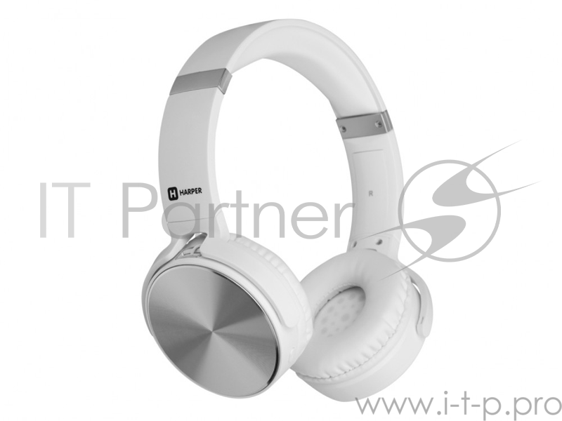 Наушники HARPER HB-217 white {Bluetooth 4.1 Поддержка MicroSD карт AUX Частотный диапазон: 20 Гц-20 КГц Чувствительность: 105 дБ ± 3 дБ}