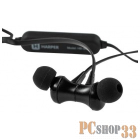 Наушники HARPER HB-305 black {Магнитные. Поддержка MicroSD карт Встроенный MP3 плеер Bluetooth версия 4.2}