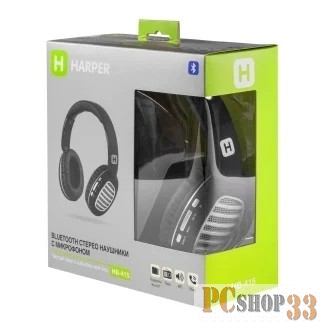 Наушники HARPER HB-415 black {Bluetooth наушники-гарнитура Поддержка MicroSD карт Встроенный MP3 плеер Bluetooth версия 4.2}