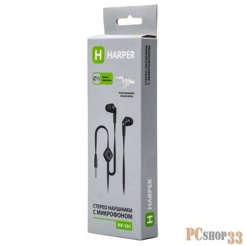 Наушники HARPER HV-101 black {Чувствительность: 106±3дБ,Частотный диапазон: 20Гц – 20кГц}