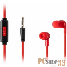Наушники HARPER HV-106 red {Чувствительность: 105dB±3dB Сопротивление: 32? Частотный диапазон: 20-20000Hz Длина кабеля: 1.2m}