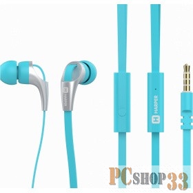 Наушники HARPER HV-404 blue {Чувствительность: 95dB±3dB Сопротивление: 16?±15% Частотный диапазон: 20-20000Hz Длина кабеля: 1.2m}
