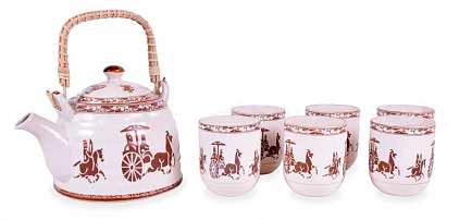 Набор:чайник 0,8л с бам/р+6ч (Лошадь) Tima НЧФ-03