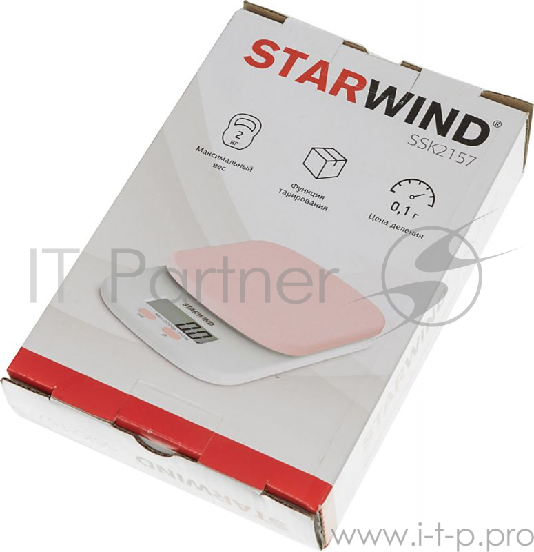 Весы кухонные электронные Starwind SSK2157 макс.вес:2кг розовый