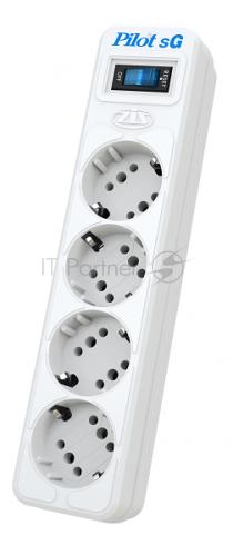 Сетевой фильтр Pilot SG 4x8 1.8м (4 розетки) белый (коробка)