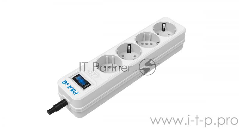 Сетевой фильтр Pilot SG 4x8 1.8м (4 розетки) белый (коробка)