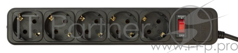 Сетевой фильтр PC Pet AP01006-1.8-BK 1.8м (5 розеток) черный