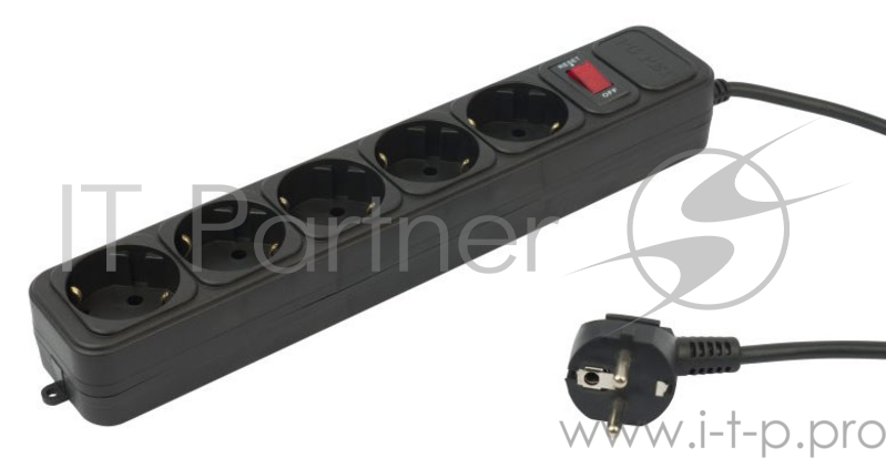 Сетевой фильтр PC Pet AP01006-1.8-BK 1.8м (5 розеток) черный