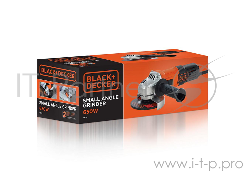 Углошлифовальная машина Black & Decker G650-RU 650Вт 10000об/мин рез.шпин.:M14 d=125мм