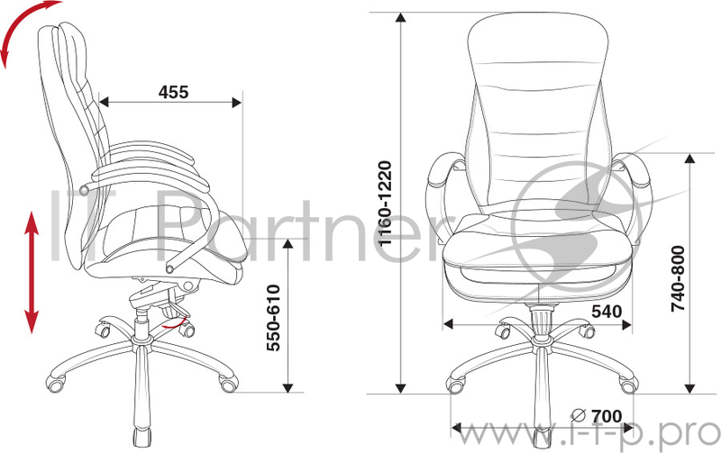 Кресло руководителя Бюрократ T-9950AXSN/BLACK-PU сиденье черный искусственная кожа крестовина хром