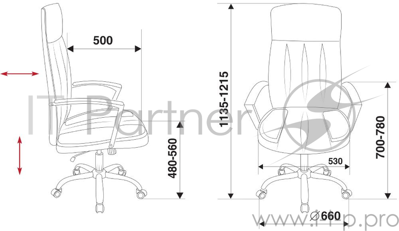Кресло руководителя Бюрократ T-8000SL/BL+GR черный искусственная кожа крестовина хром