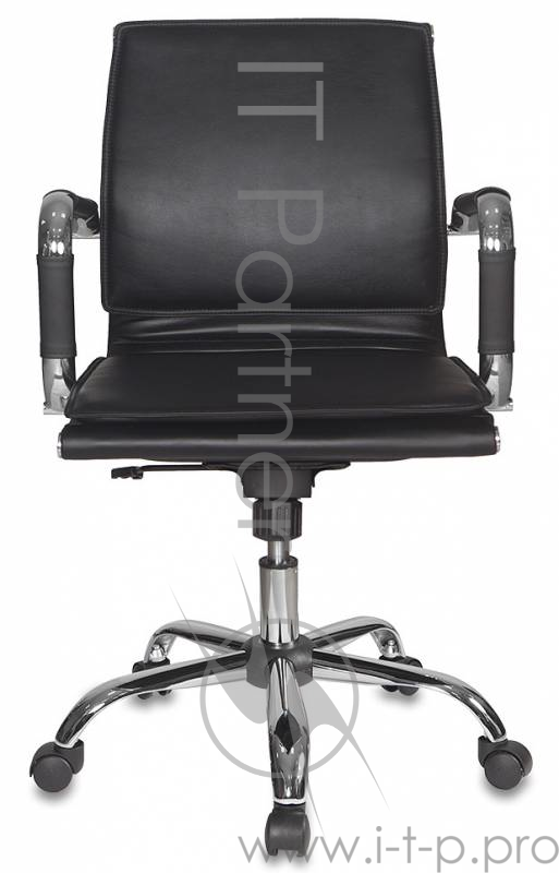 Кресло руководителя Бюрократ CH-993-Low/Black низкая спинка черный искусственная кожа крестовина хро