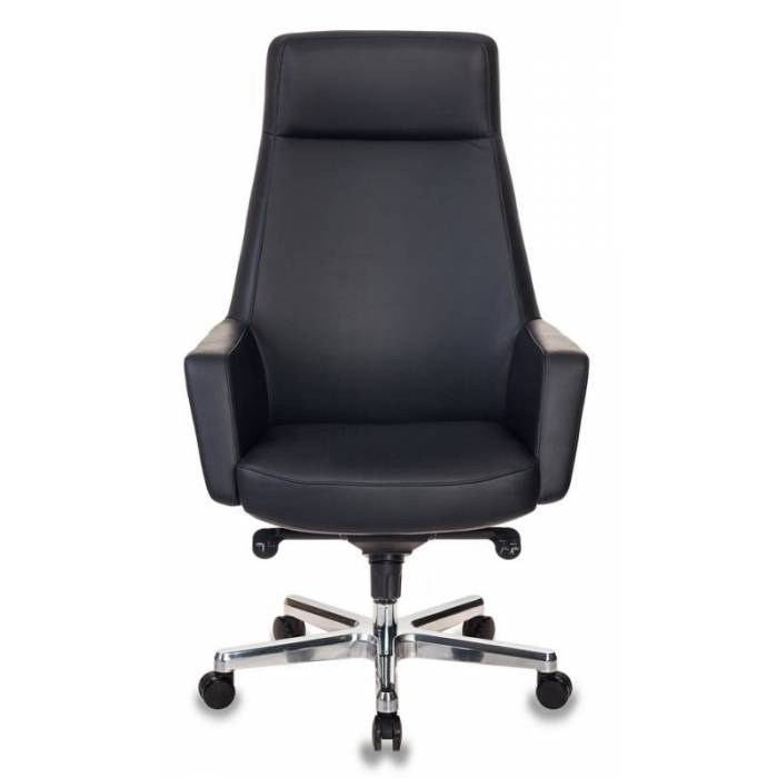 Кресло руководителя Бюрократ _ANTONIO/BLACK черный кожа крестовина алюминий