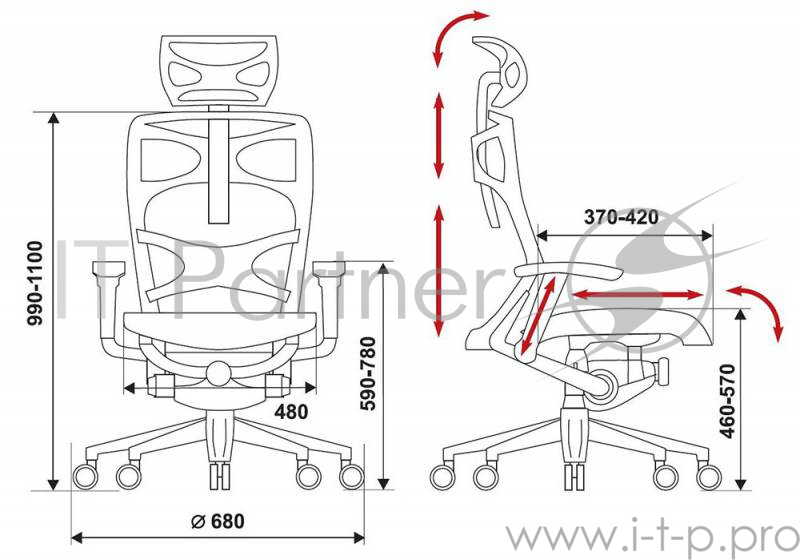 Кресло руководителя Бюрократ 811/Black черный клетка сетка крестовина алюминий