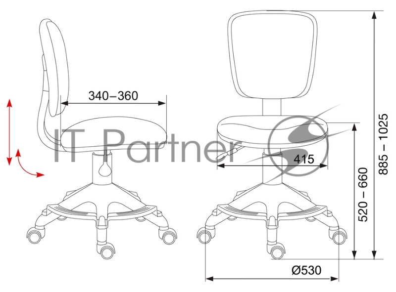 Кресло детское Бюрократ CH-204-F/GIRAFFE оранжевый жираф