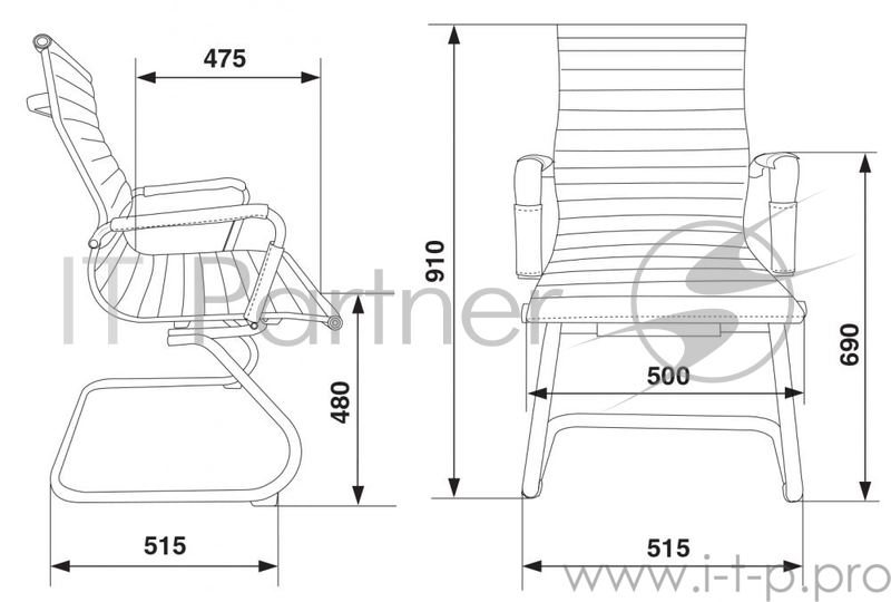 Кресло Бюрократ CH-883-LOW-V/BLACK низкая спинка черный искусственная кожа