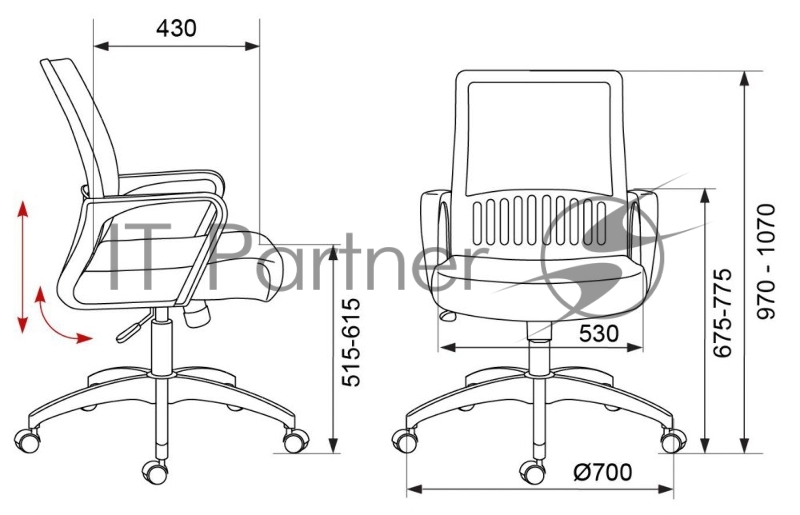 Кресло Бюрократ MC-201/SD/TW-11 спинка сетка салатовый TW-03A сиденье черный TW-11