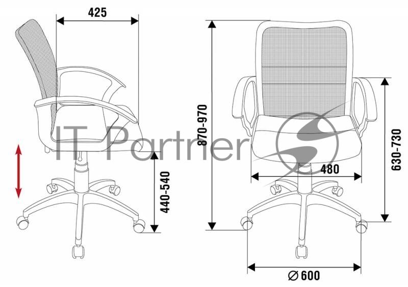 Кресло Бюрократ CH-590/BLACK спинка сетка черный сиденье черный искусственная кожа