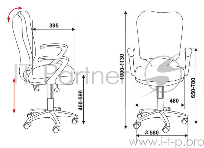 Кресло Бюрократ CH-540AXSN/26291 оранжевый 26-29-1