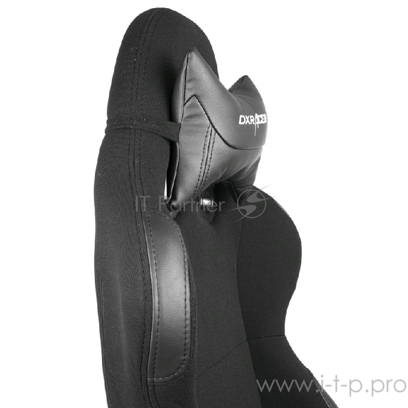 Игровое кресло DXRacer Racing чёрное (OH/RW01/N, текстиль+кожа-PU, регулируемый угол наклона, механи