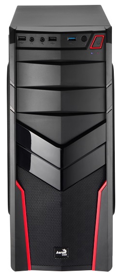 Корпус Aerocool V2X черный/красный без БП ATX 1x92mm 2xUSB2.0 1xUSB3.0 audio