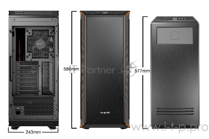 Корпус BE QUIET! DARK BASE PRO 900 ORANGE REV.2 / Full Tower / Side window / BGW14