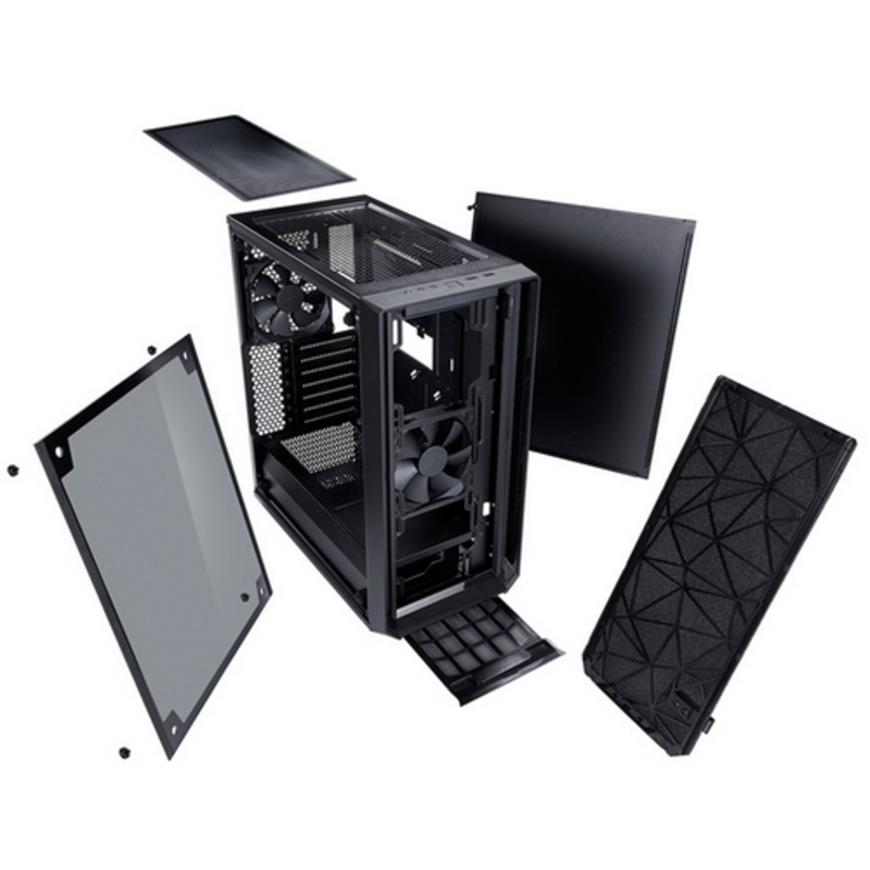 Корпус Fractal Design Meshify C Blackout TG черный без БП ATX 6x120mm 5x140mm 2xUSB3.0 audio bott PSU