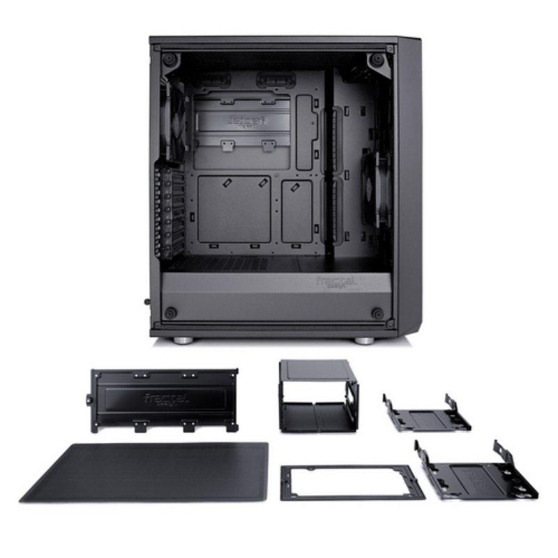 Корпус Fractal Design Meshify C Blackout TG черный без БП ATX 6x120mm 5x140mm 2xUSB3.0 audio bott PSU