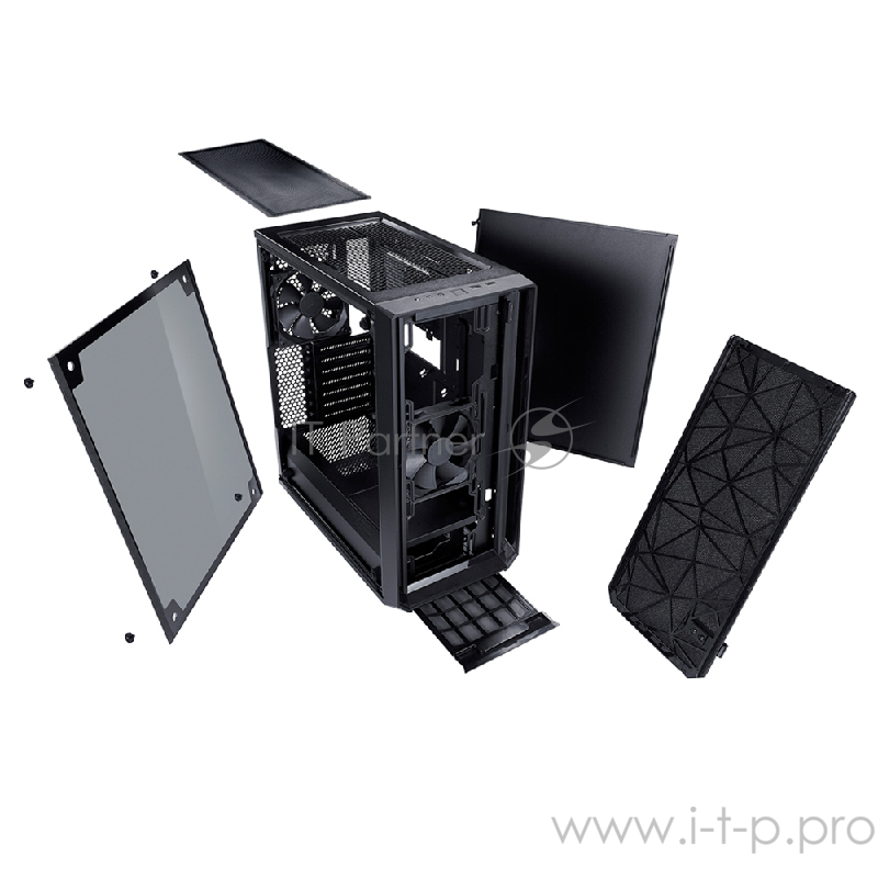 Корпус Fractal Design Meshify C Blackout TG черный без БП ATX 6x120mm 5x140mm 2xUSB3.0 audio bott PSU