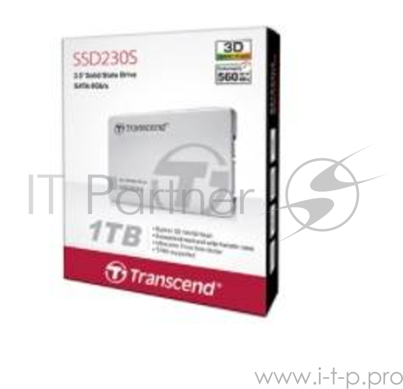 Жесткий диск SSD 2.5 1TB Transcend SSD230S Client SSD TS1TSSD230S SATA 6Gb/s, 560/520, IOPS 85/85K,
