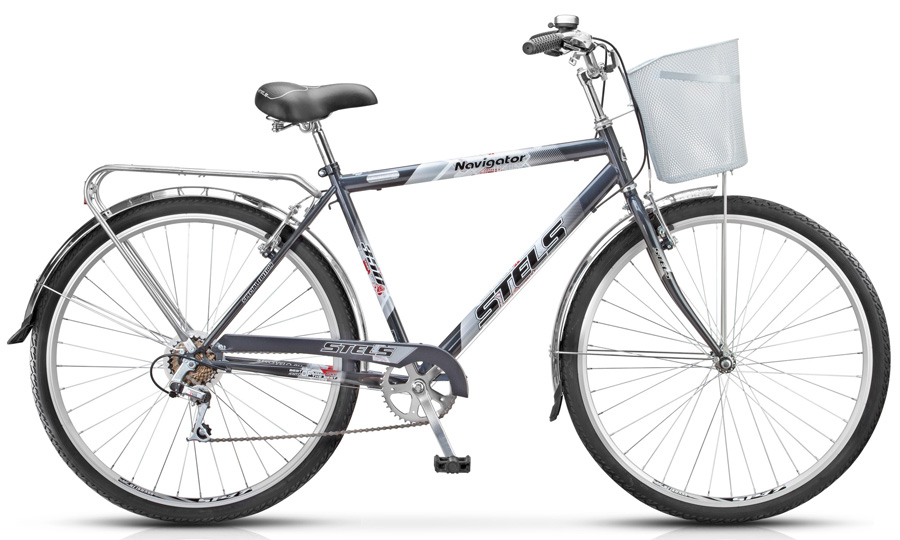 Велосипед Stels Navigator 28 350 Gent Z010 (с корзиной) (LU085344) Черный