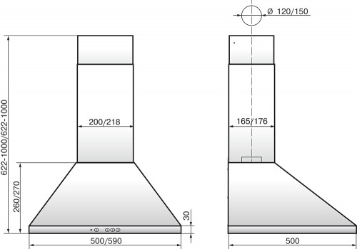 Вытяжка купольная Эликор Вента 60Н-650-К3Д нерж.