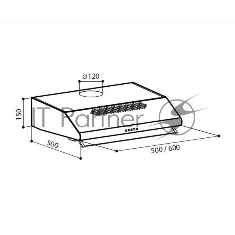 Вытяжка козырьковая Lex SIMPLE 500 белый управление: кнопочное (1 мотор)