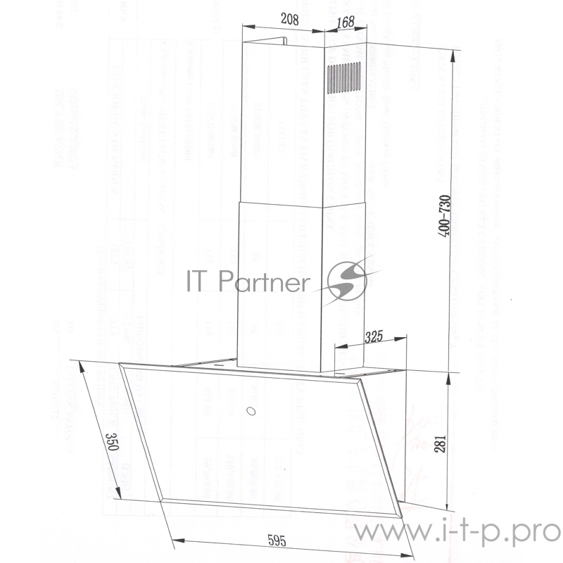 Вытяжка каминная Maunfeld TOPAZ 60 черный управление: сенсорное (1 мотор)