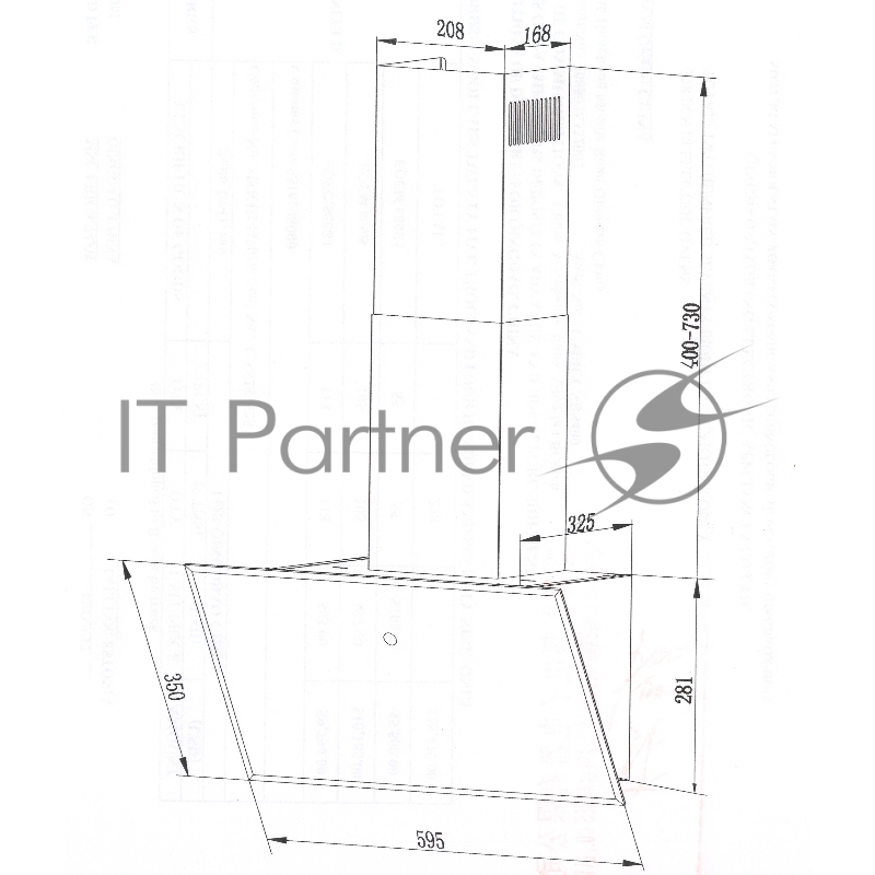 Вытяжка каминная Maunfeld Topaz 60 белый управление: сенсорное (1 мотор)