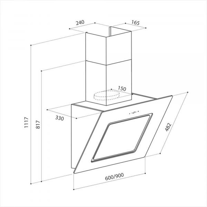 Вытяжка каминная Lex Luna 600 cлоновая кость