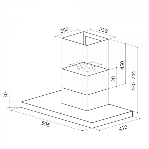 Вытяжка каминная Lex T 600 белый
