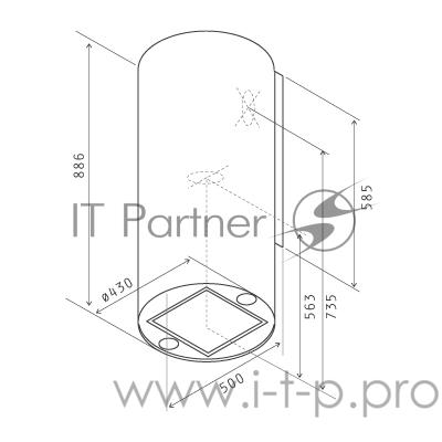 Вытяжка каминная Jet Air Pipe WH/A/43 белый управление: кнопочное (1 мотор)