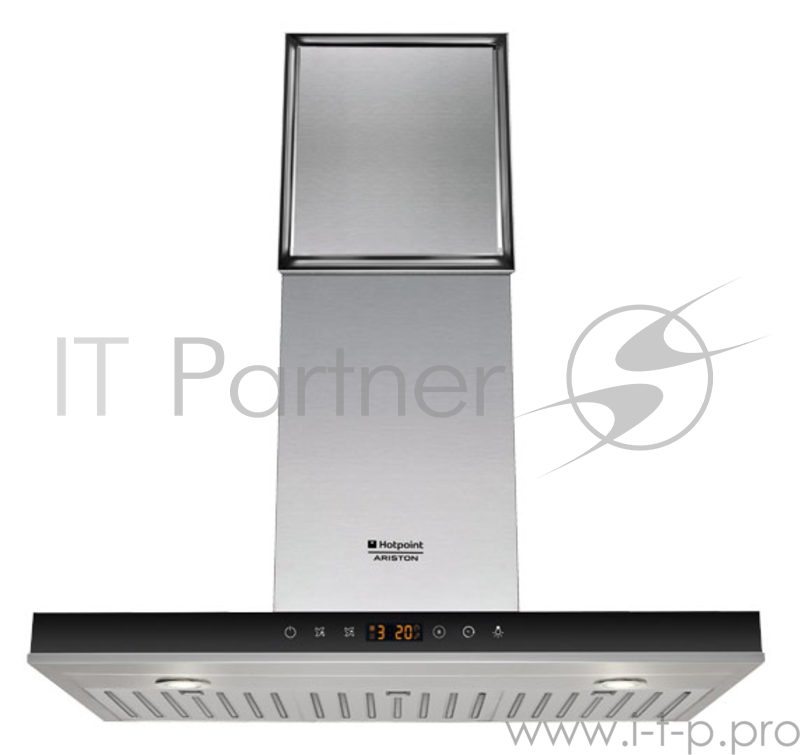 Вытяжка каминная Hotpoint-Ariston HLB 9.8 AADC X/HA серебристый/черный управление: сенсорное (1 мото