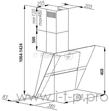 Вытяжка каминная Hansa OKC653SWH белый, управление: сенсорное (1 мотор)