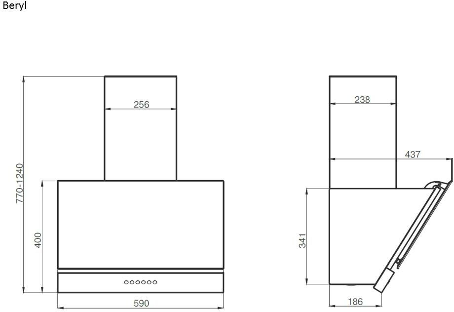 Вытяжка каминная Faber Beryl BK A60 черный управление: тактовое (1 мотор)