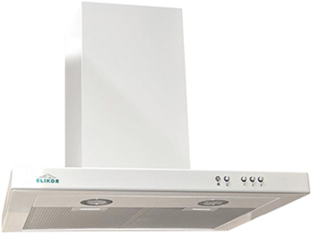 Вытяжка каминная Elikor Квадра 60П-430-К3Д белый/бел.гал управление: кнопочное (1 мотор)