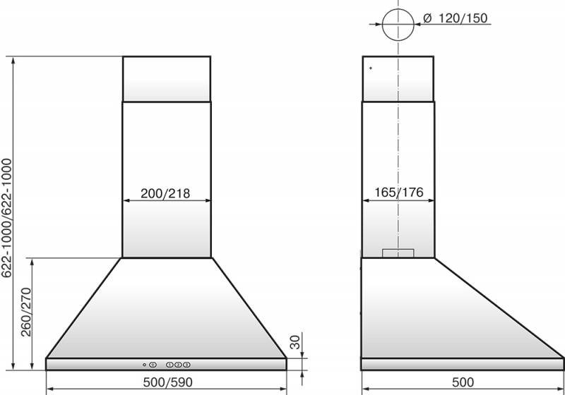 Вытяжка каминная Elikor Вента 60П-650-К3Д белый, управление: кнопочное (1 мотор)